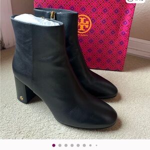 Tory Burch Black Ankle Bootie Brooke 70MM Calf Leather